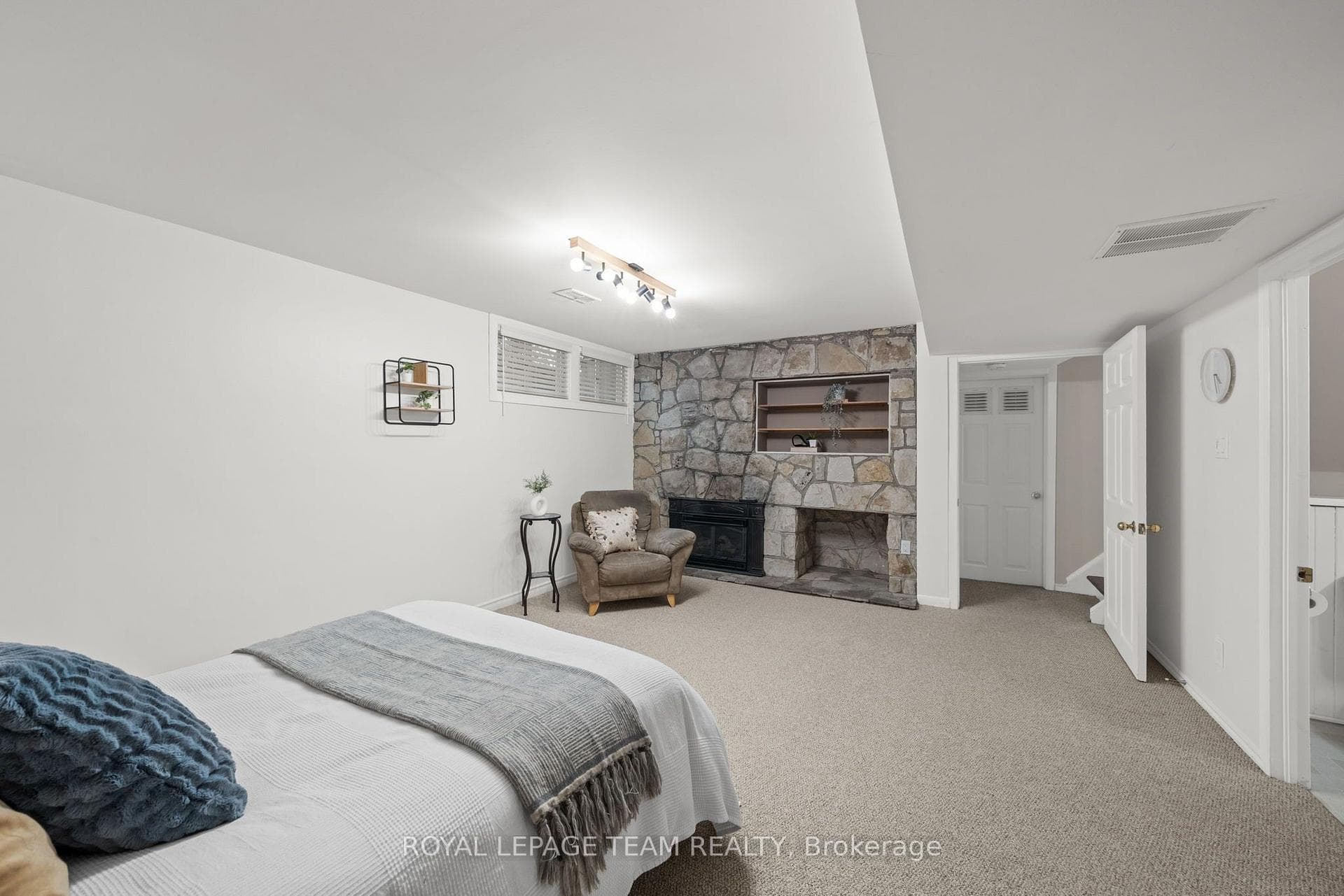 Bedroom from the Main Stairs w/fireplace
