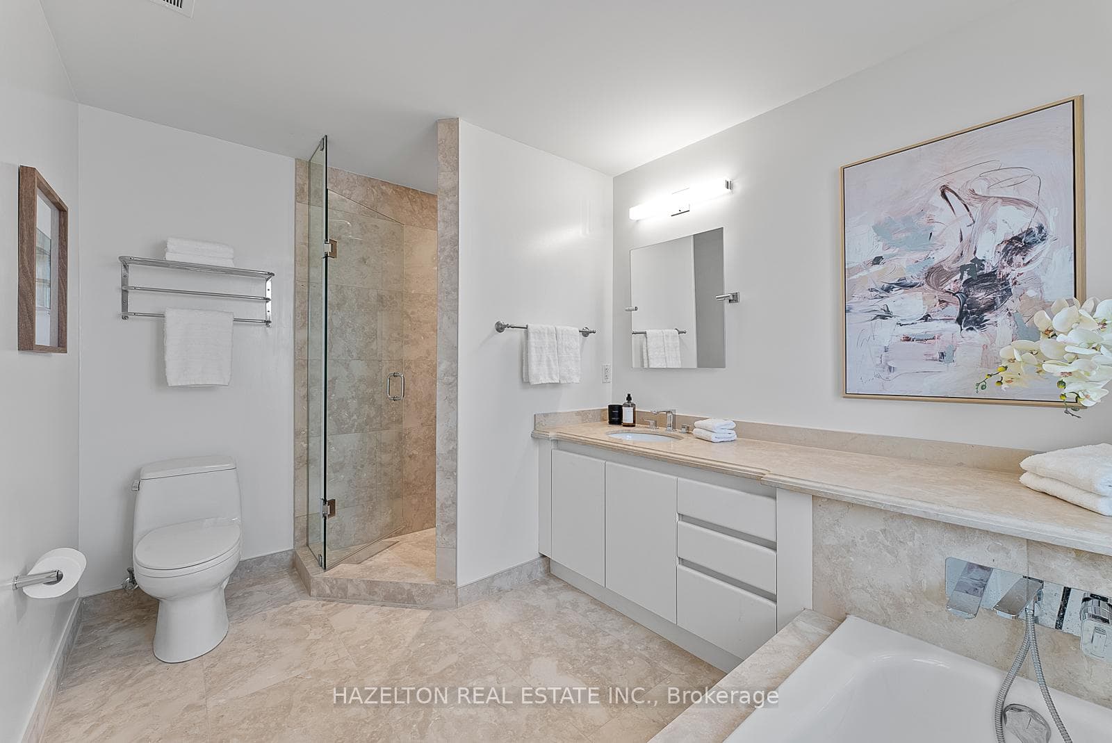 Primary marble 4 piece ensuite