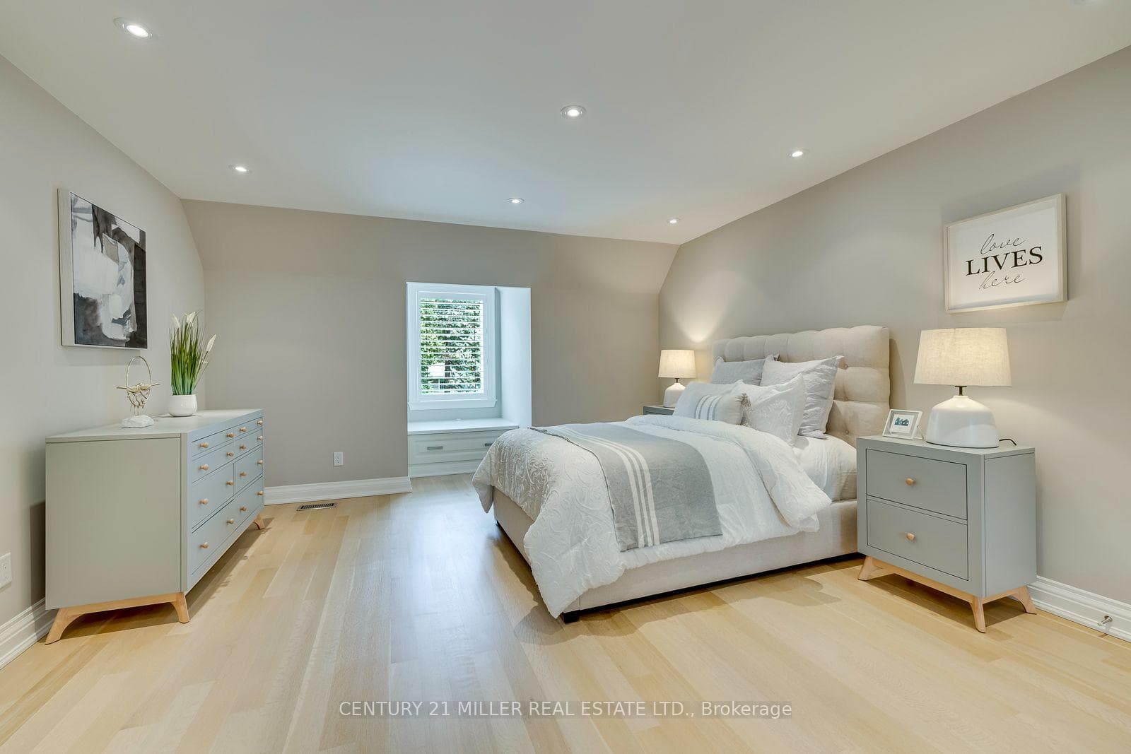 Bright Bedroom With Window And Closet