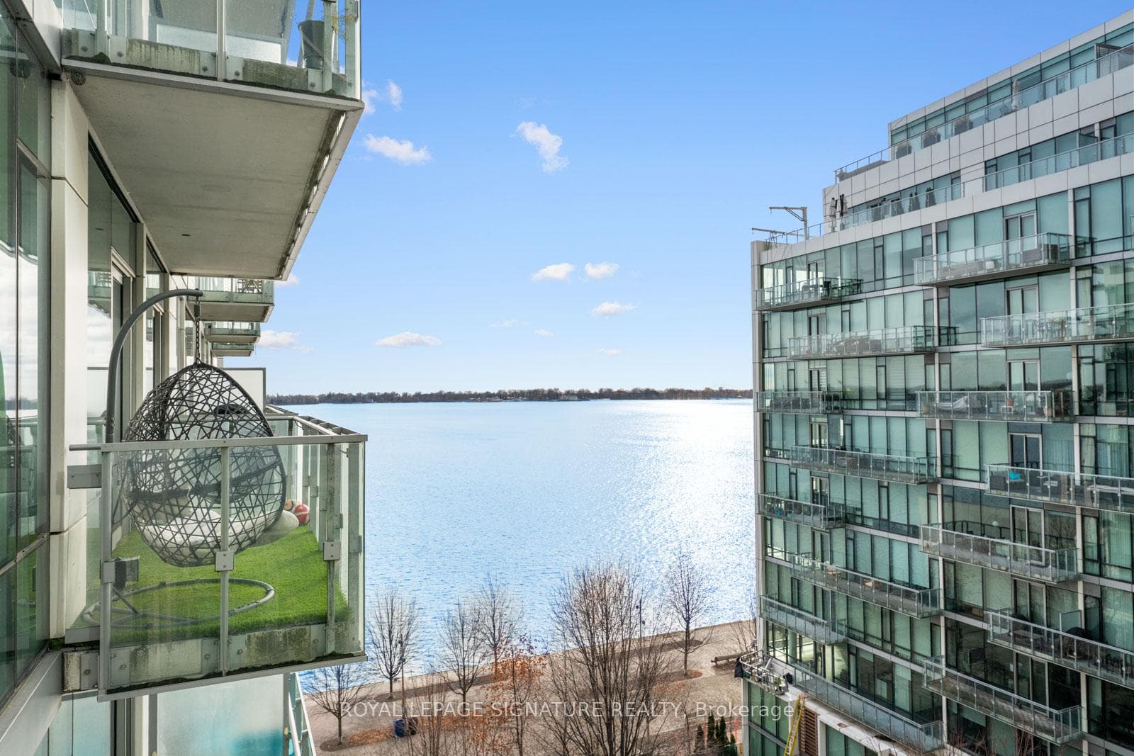 Lake view from spacious balcony