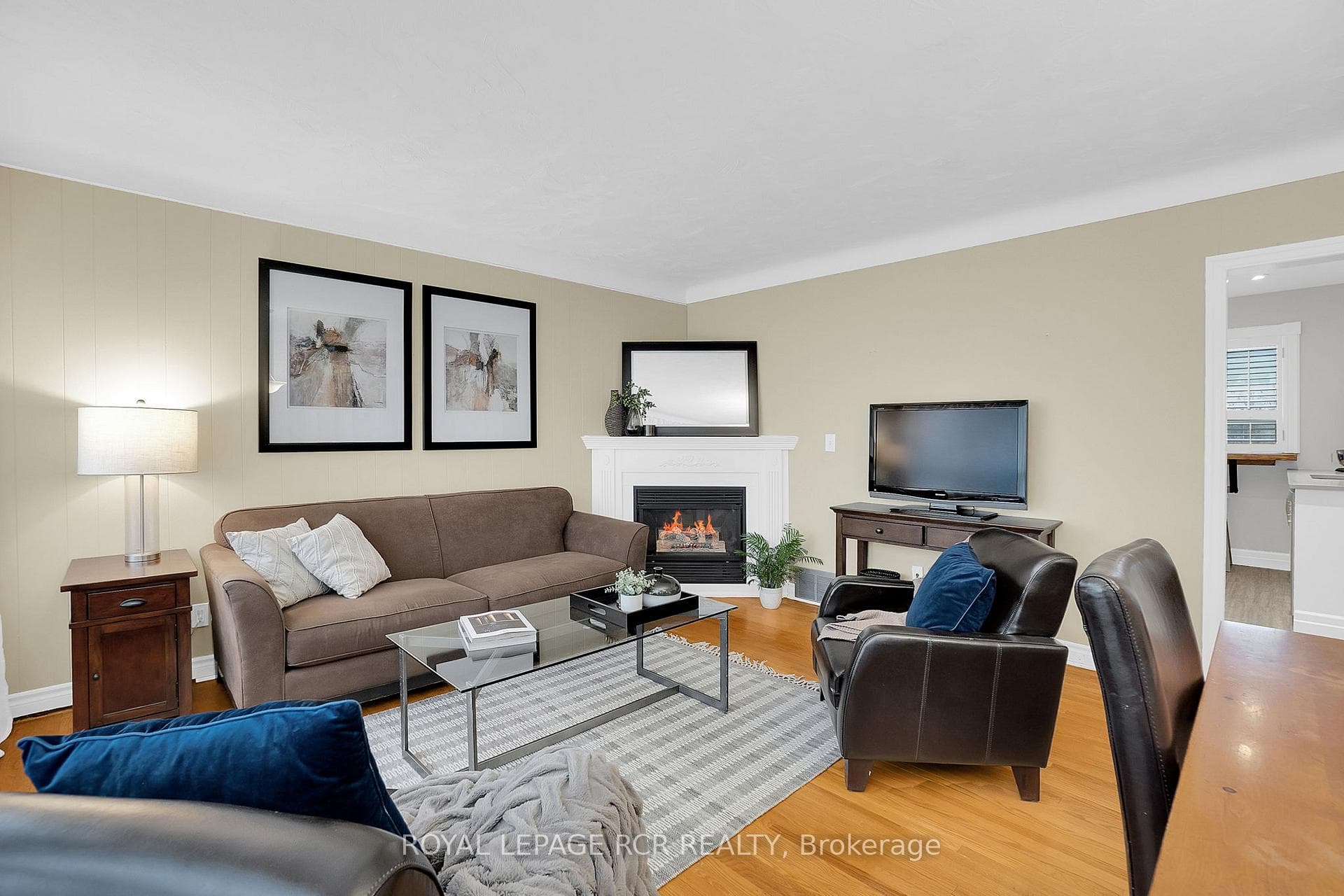 Living Room With Fireplace