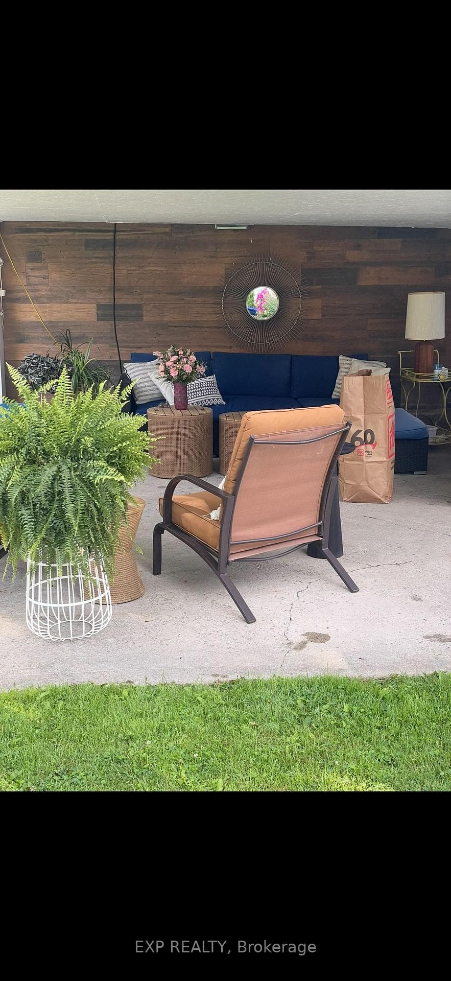 Patio at rear of home