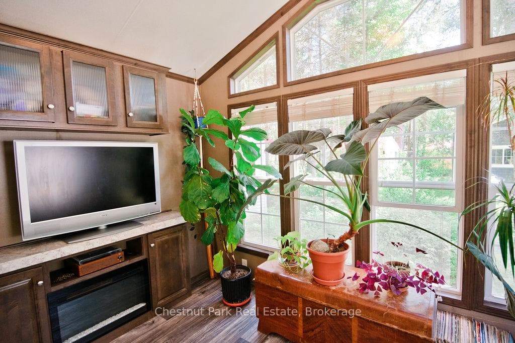Den with Electric Fireplace