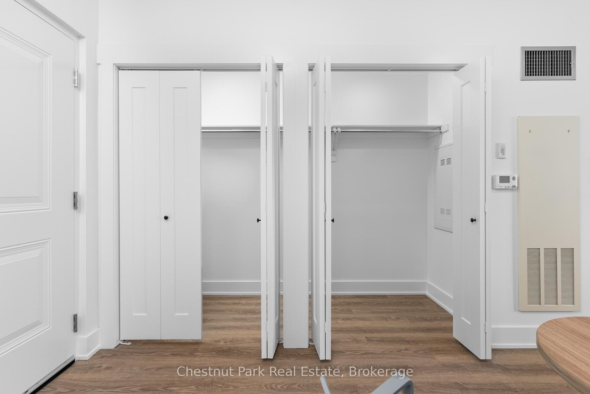 Ample Storage with Dual Closets Along Left Wall
