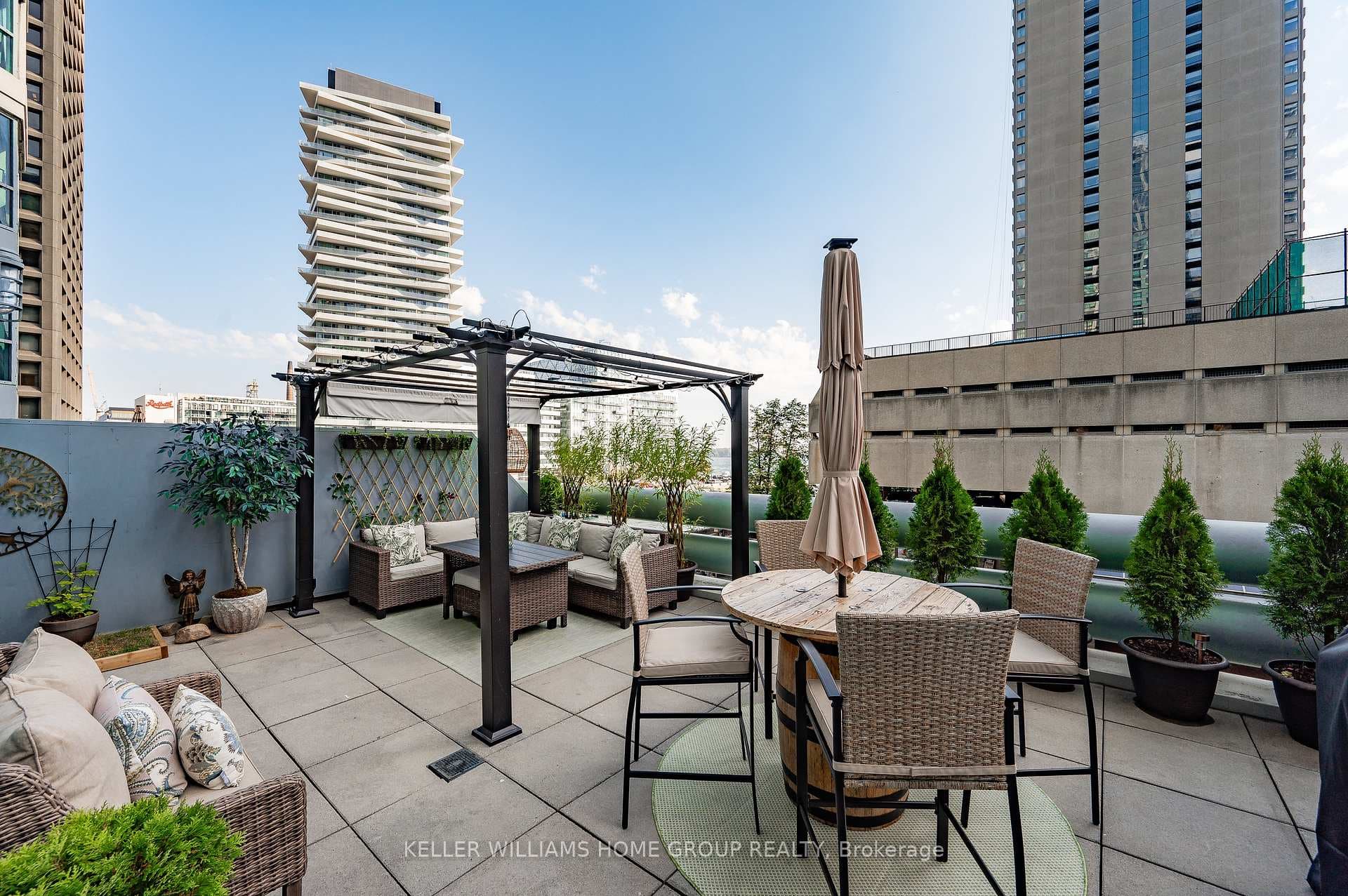 Private terrace off den space, exclusive to unit