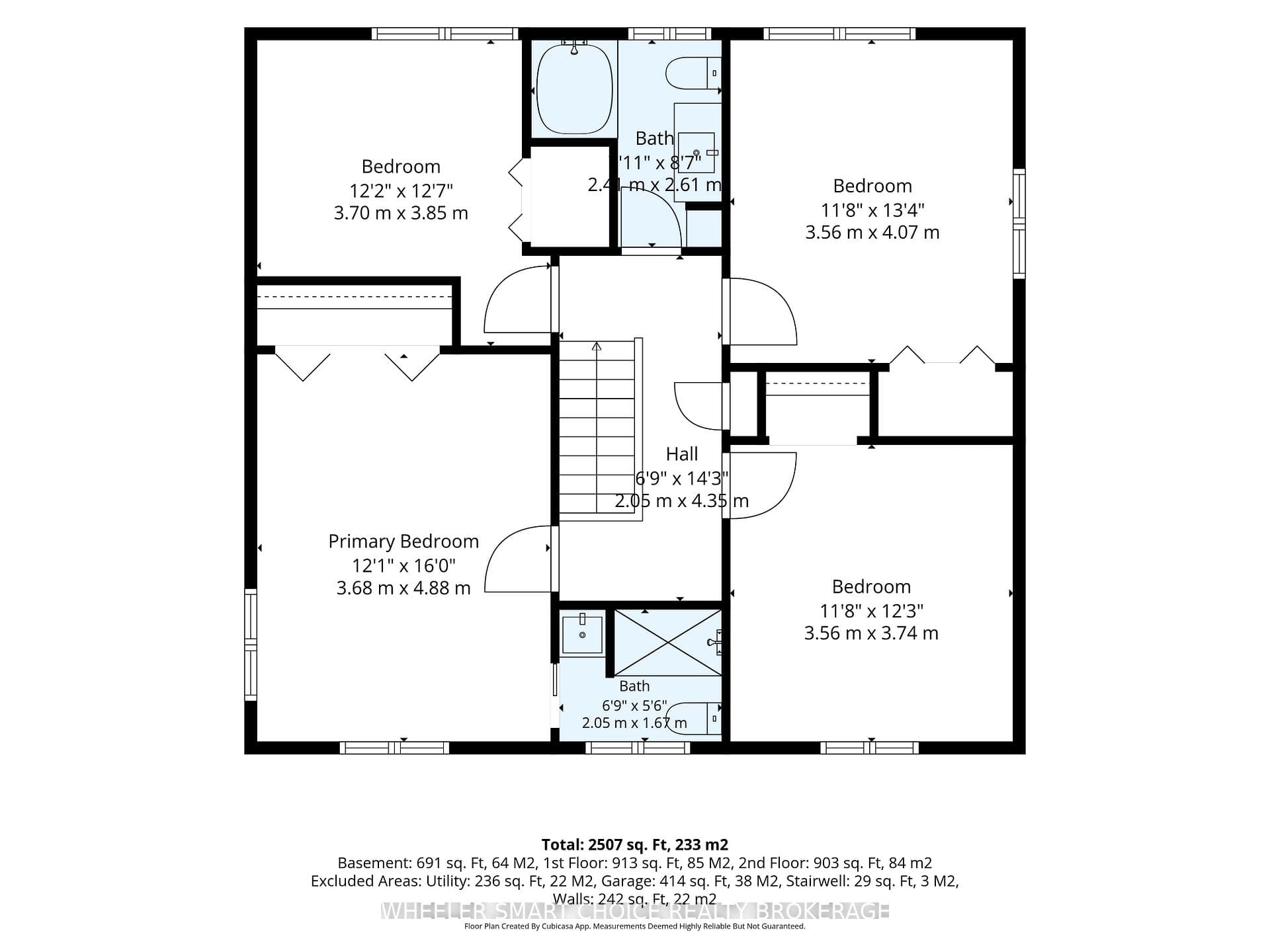 The second floor layout