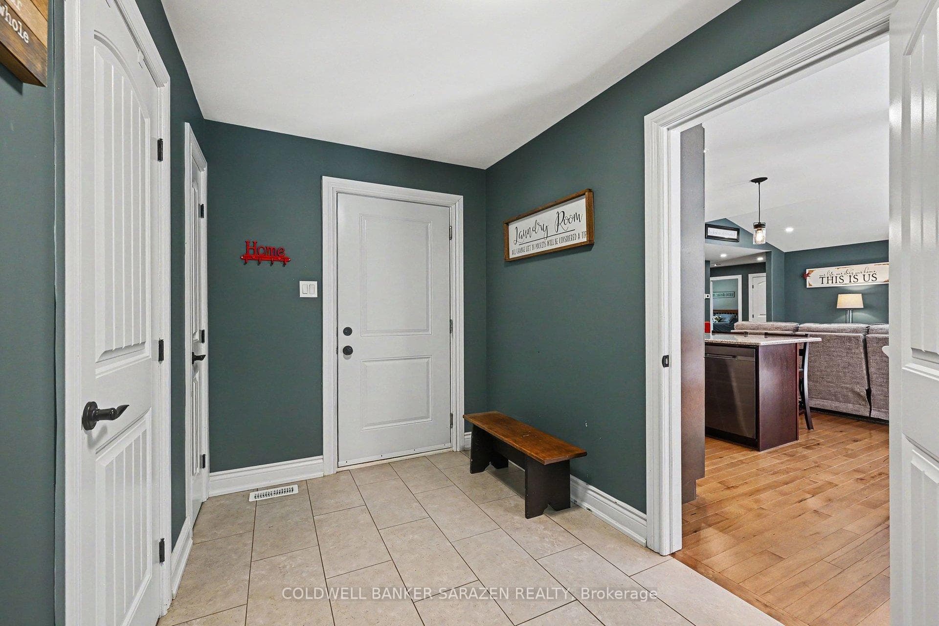 Entry from garage with ample storage