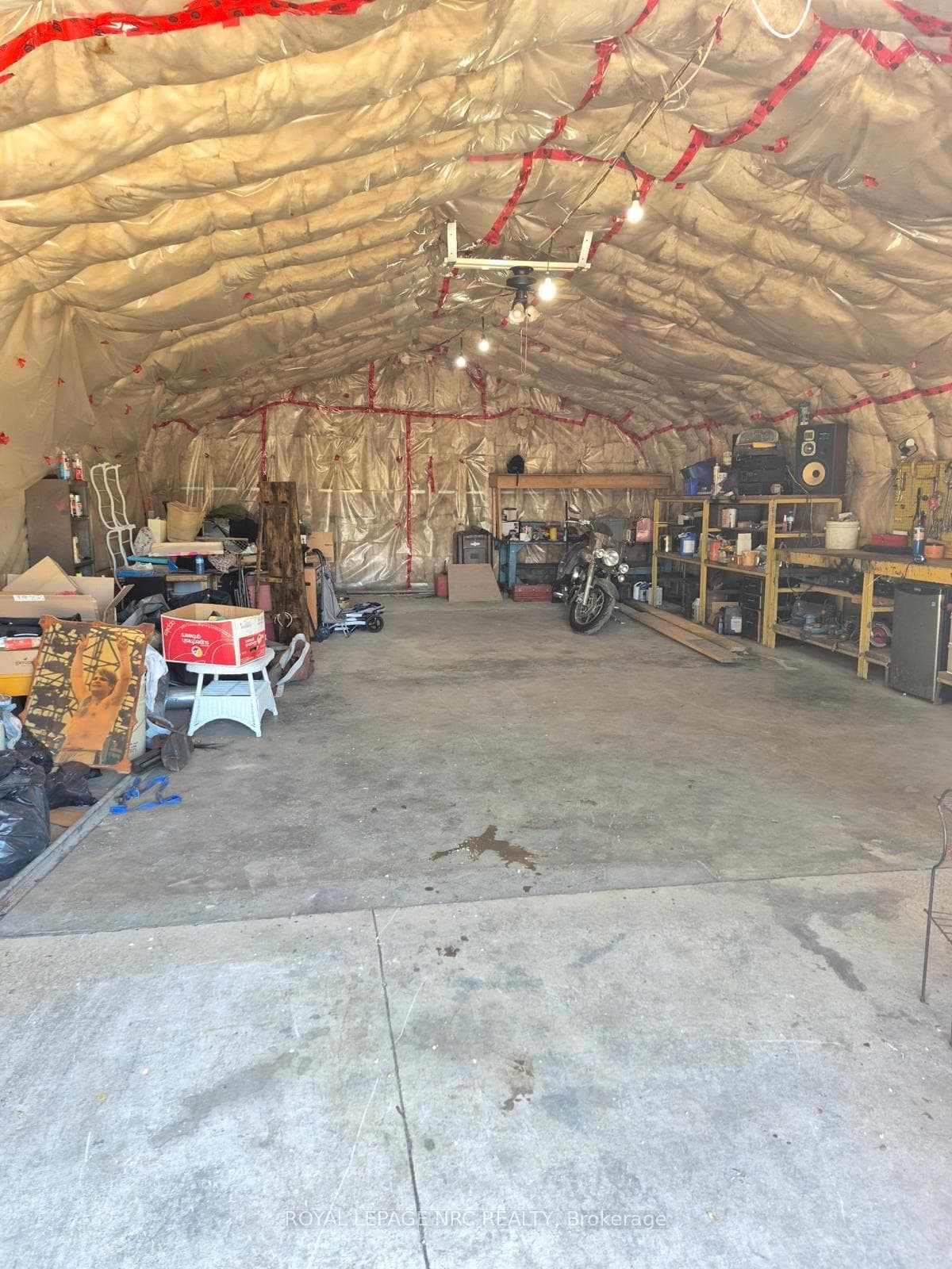 The interior of the Quonset hut.