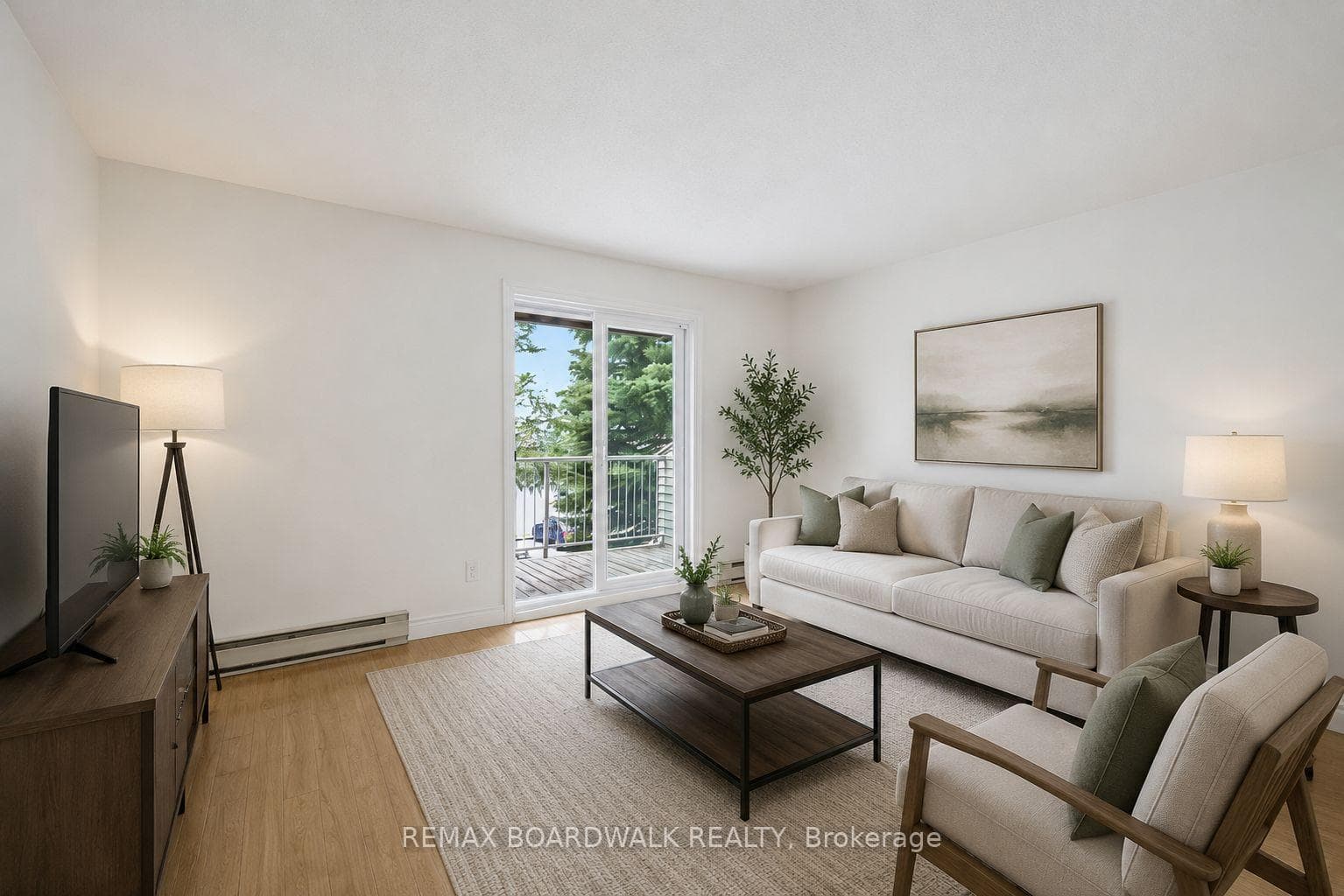 Virtually staged living room