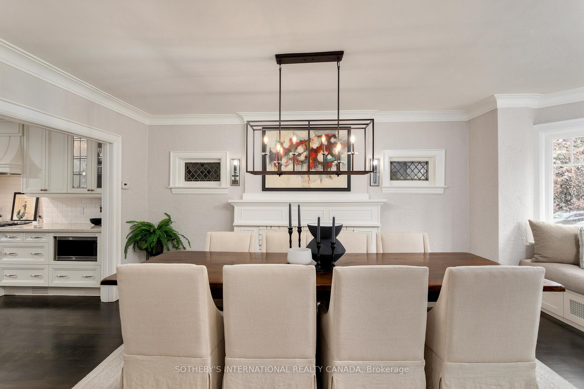 Formal Dining Area with Modern Lighting