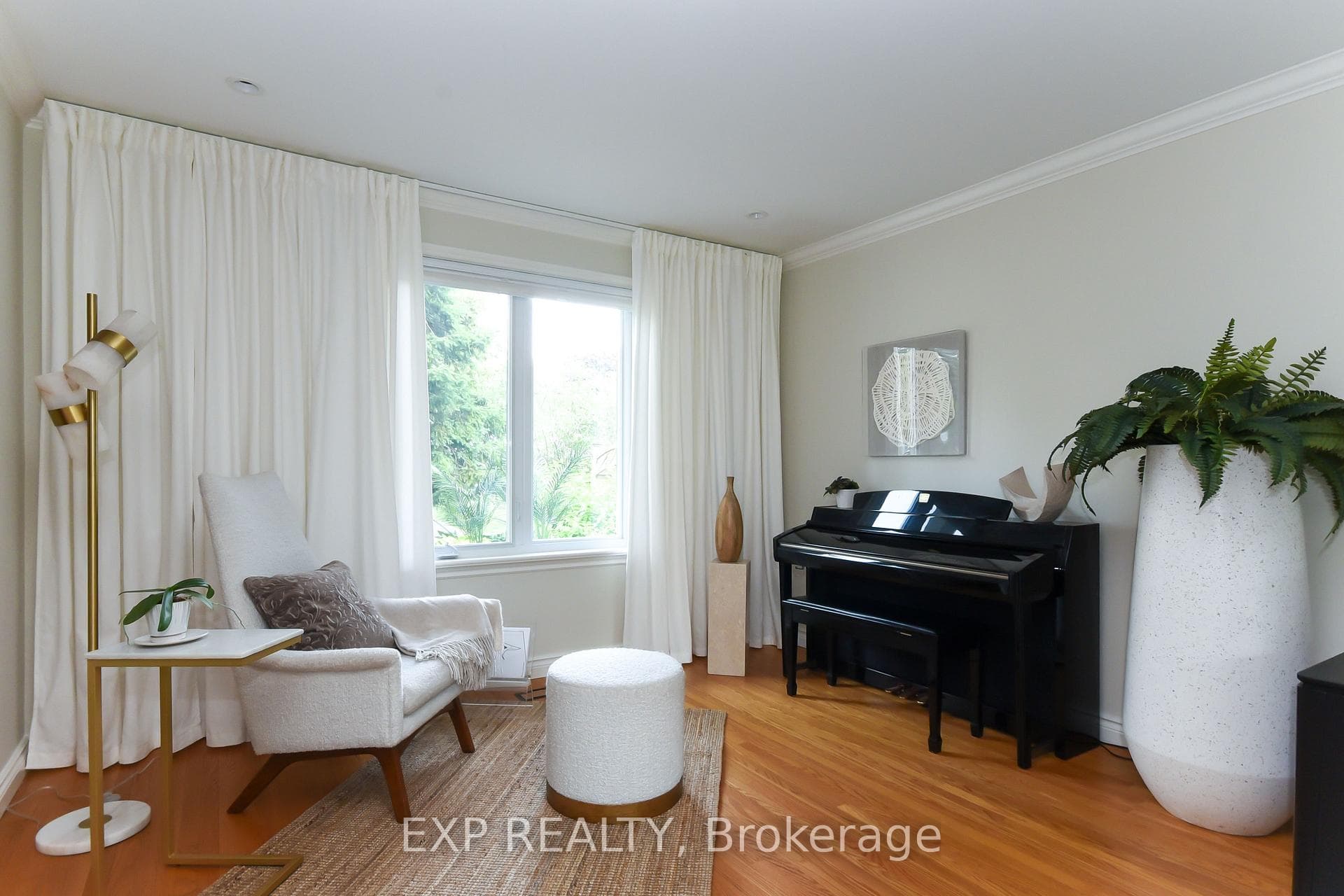 Peaceful Reading Area with Piano