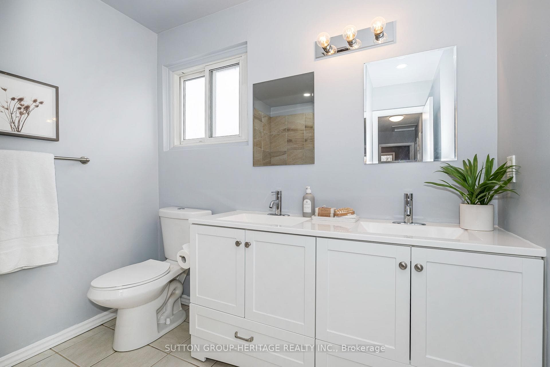 Renovated Main Bath with Double Sinks