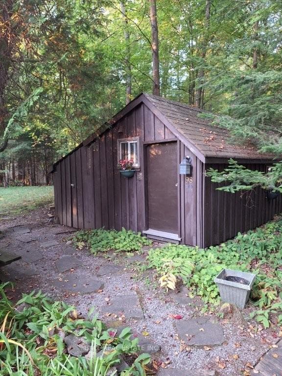Shower & storage behind Hootsuite cabin