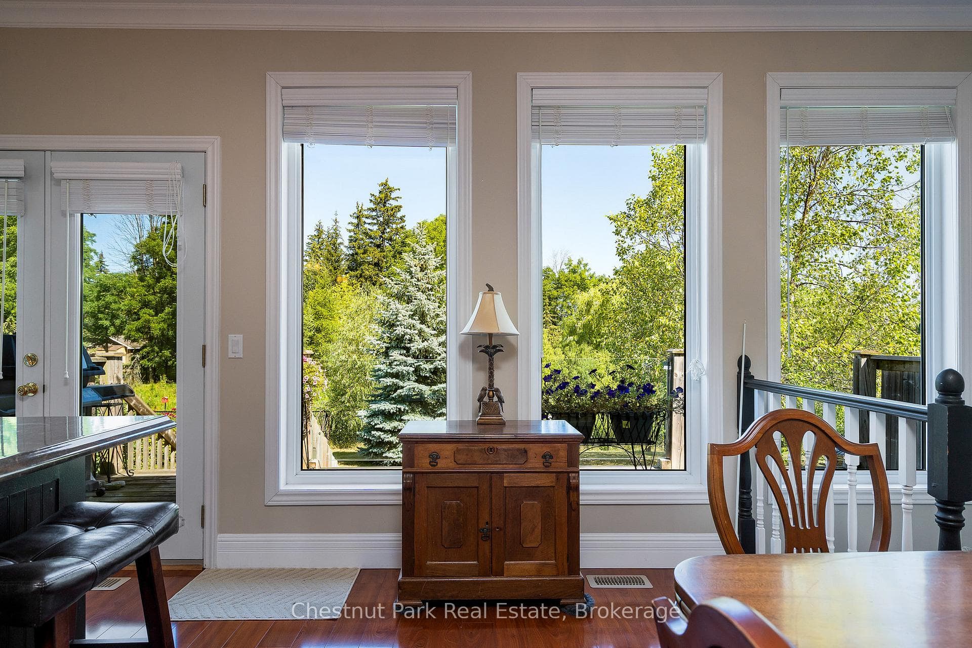 View to back yard and deck