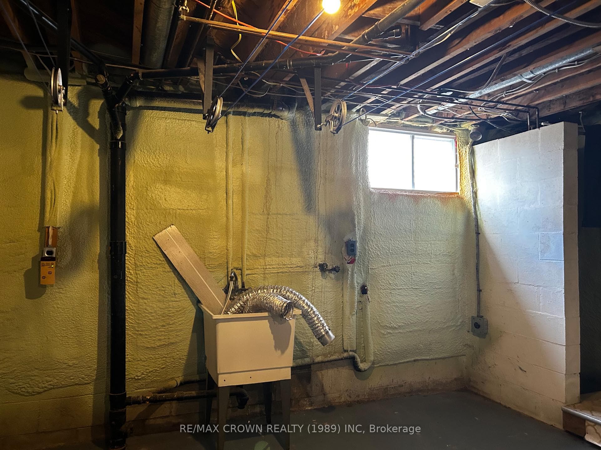 laundry area in basement