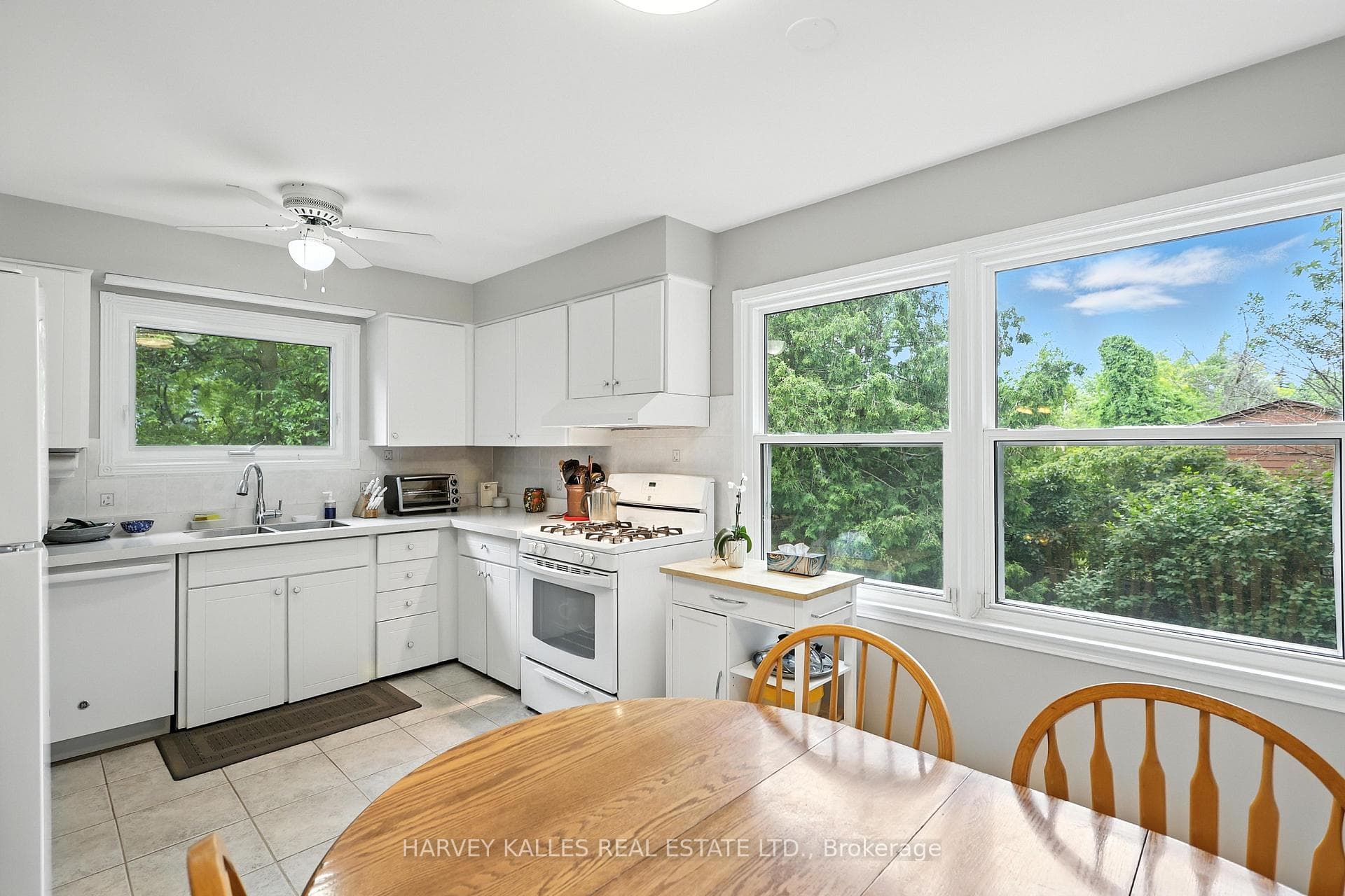 Kitchen Opens to Breakfast Area with BackYard View