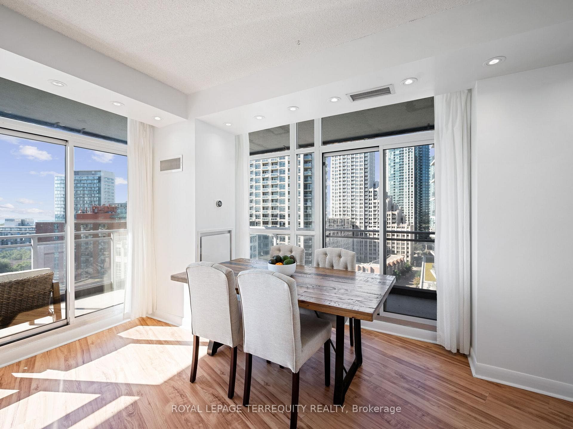 There are 2 walkouts to your wrap around balcony