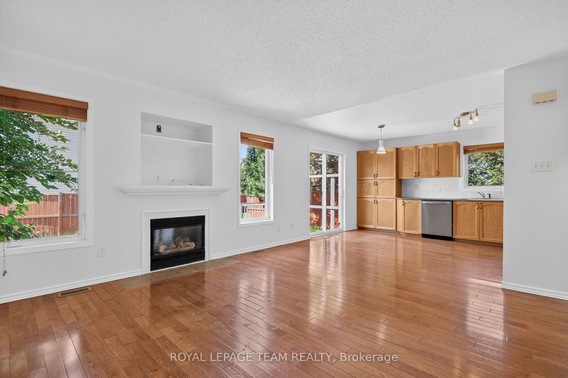 open concept family room and kitchen
