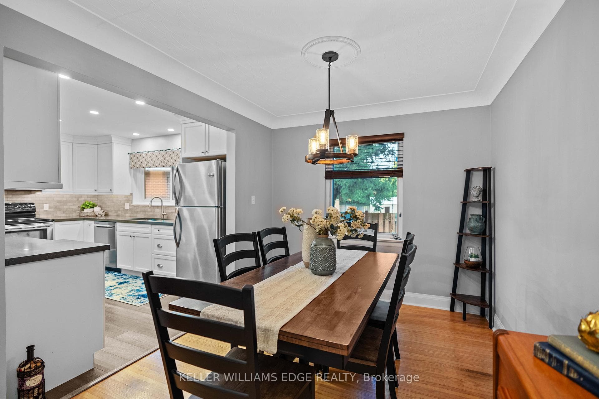 Dining room opening to kitchen
