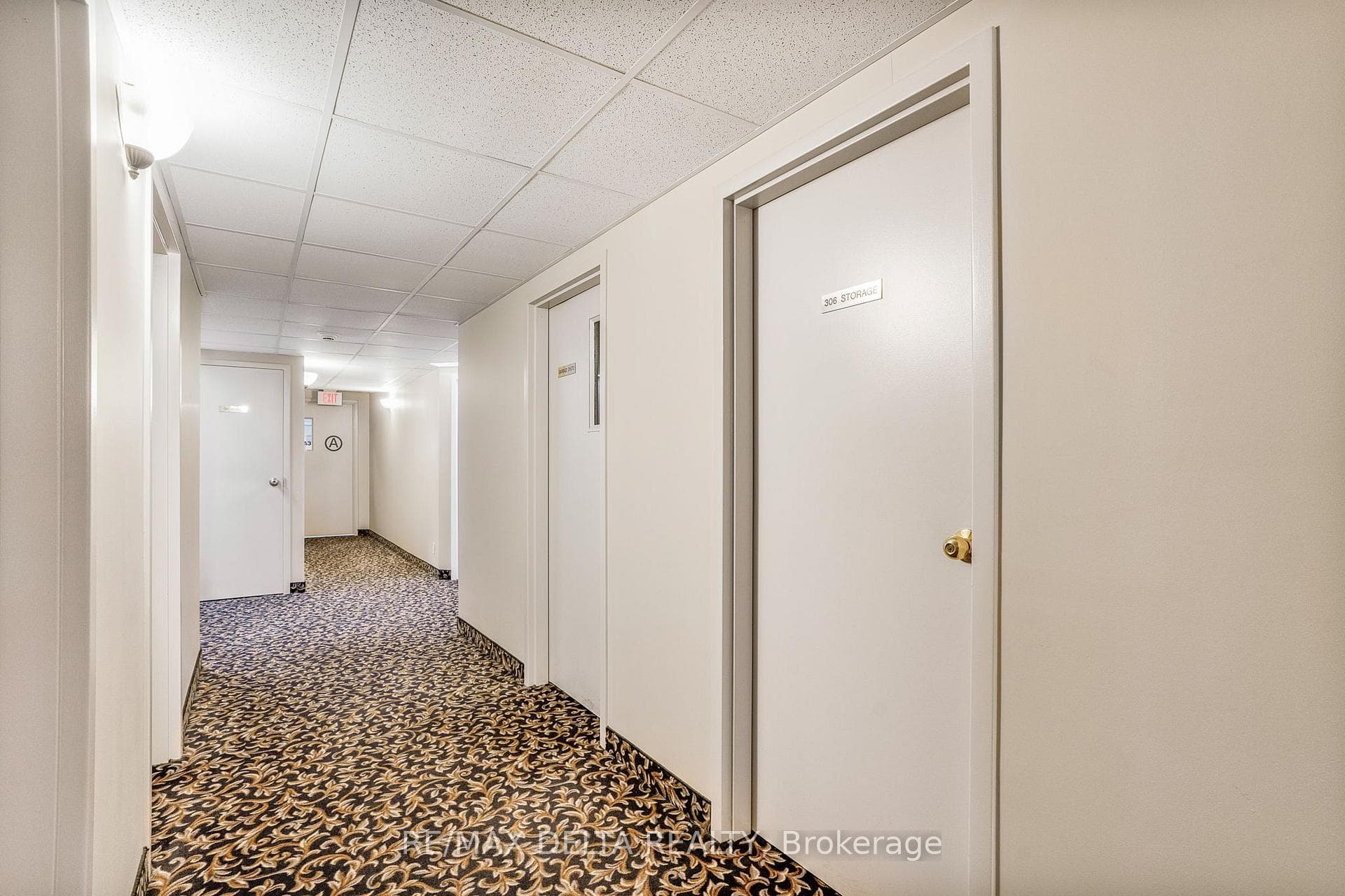Door to access locker on the same level.