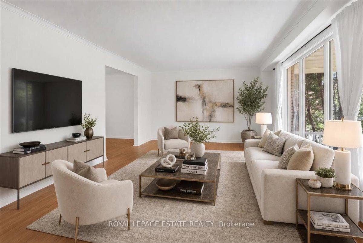 Virtually staged living room.