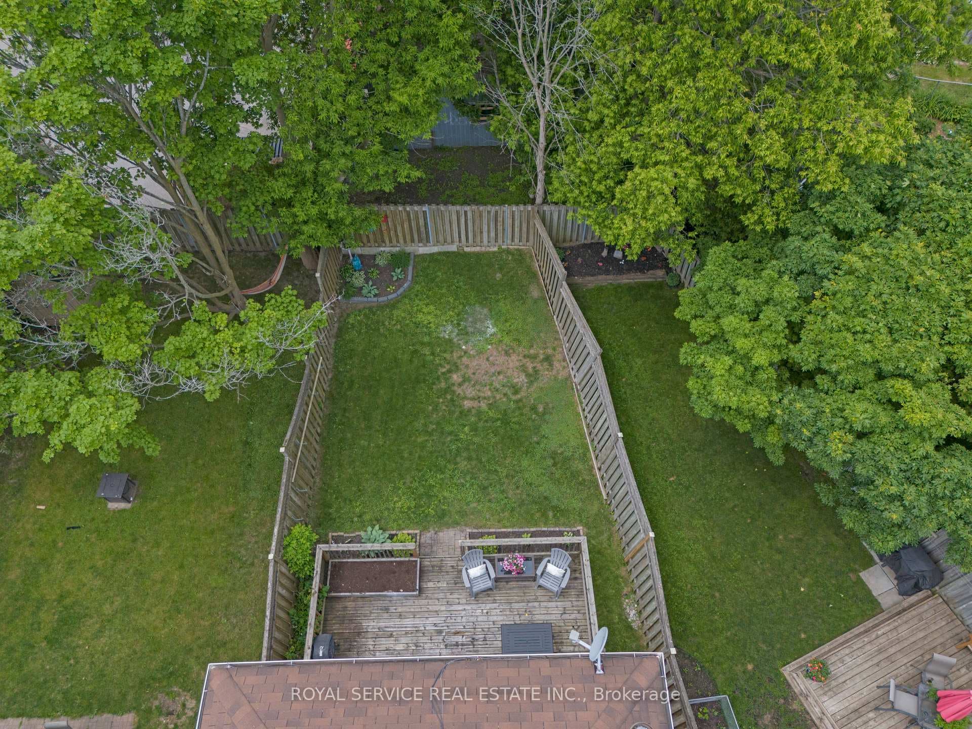 Aerial View of the Backyard & Deck
