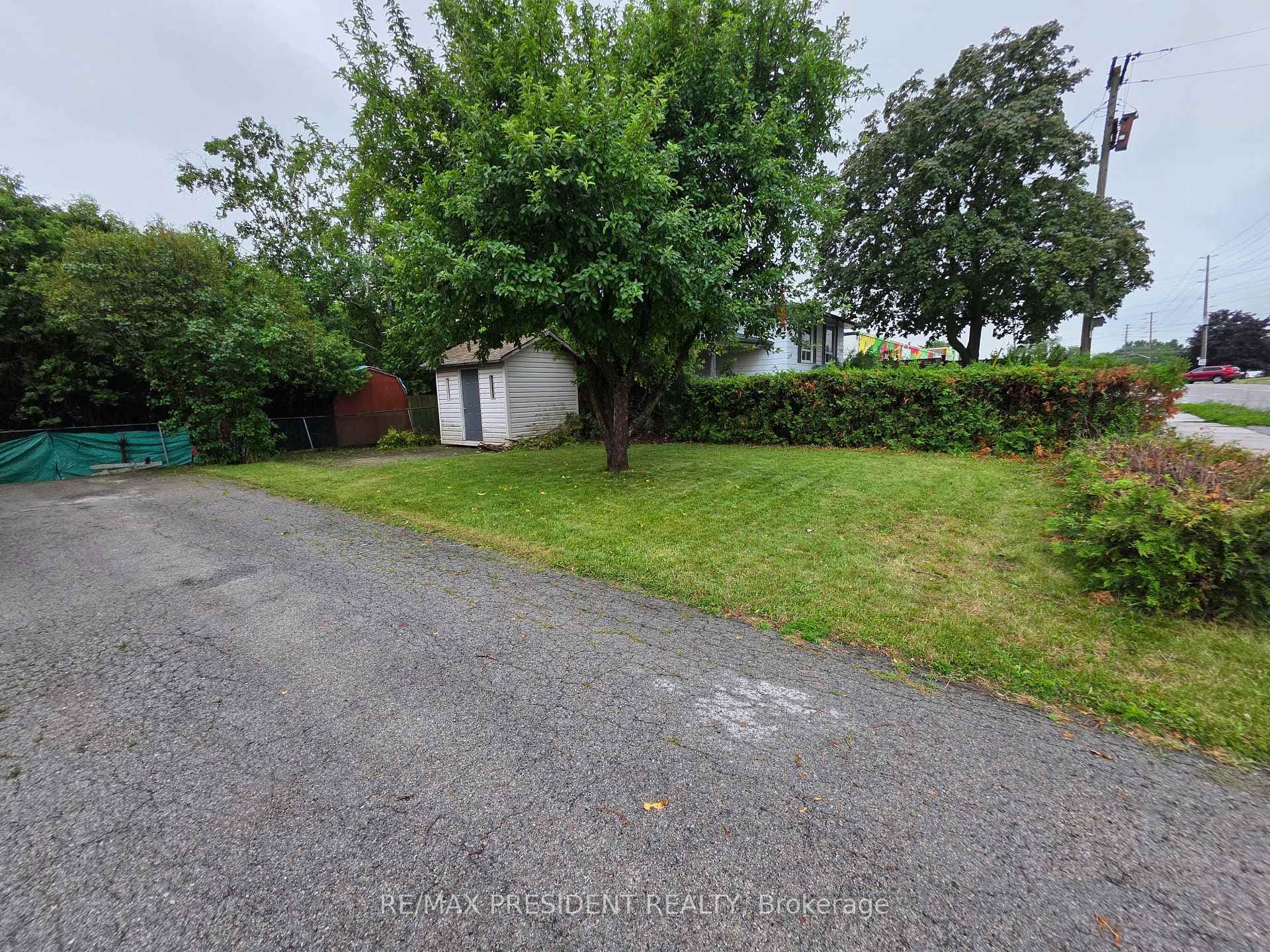 Private driveway and yard