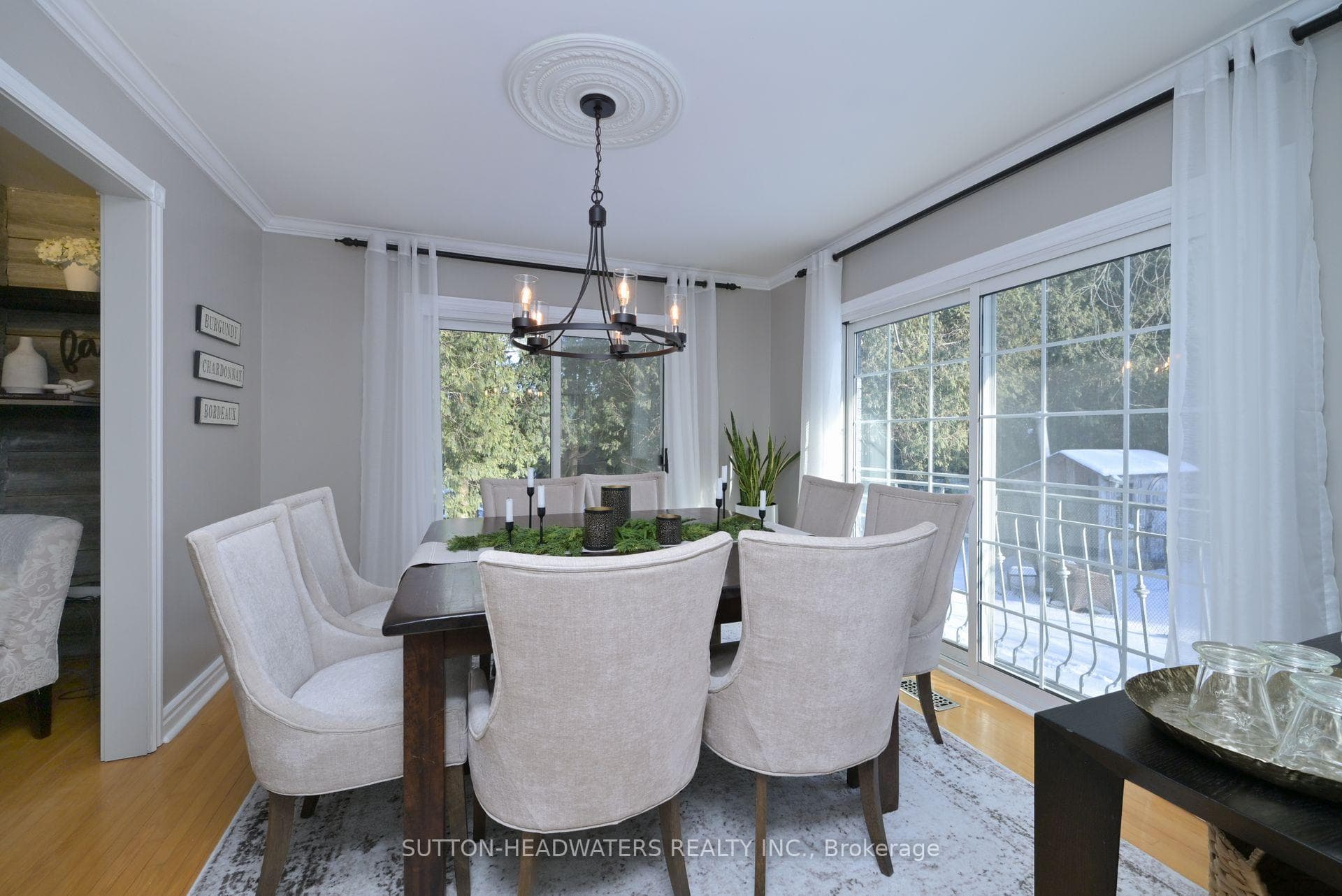 DINING ROOM WITH W/O TO DECK/HOT TUB