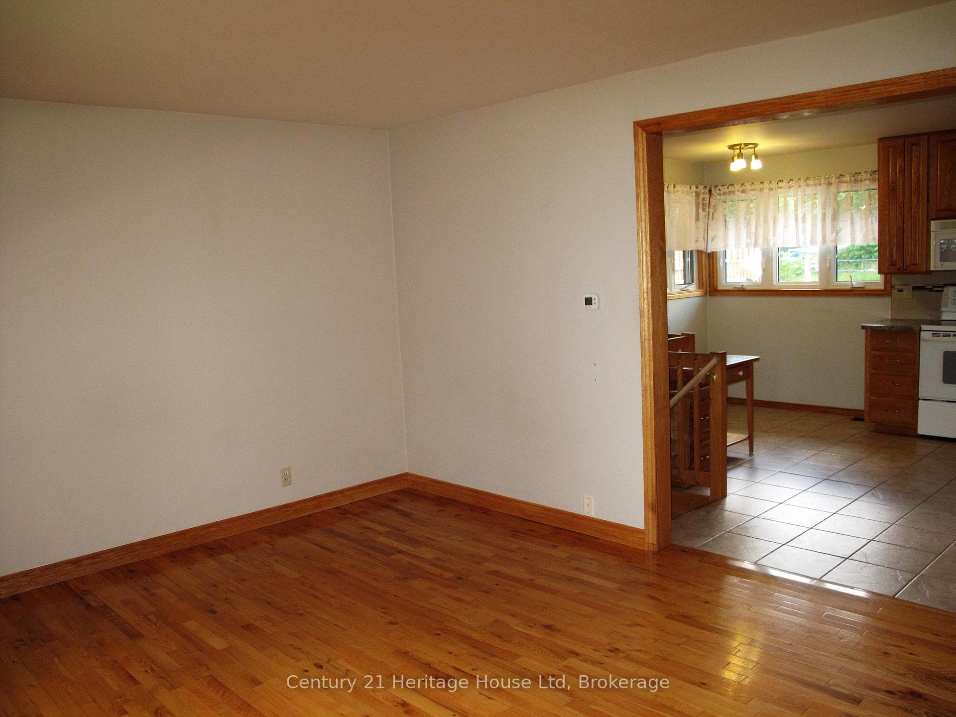 Living room, kitchen view