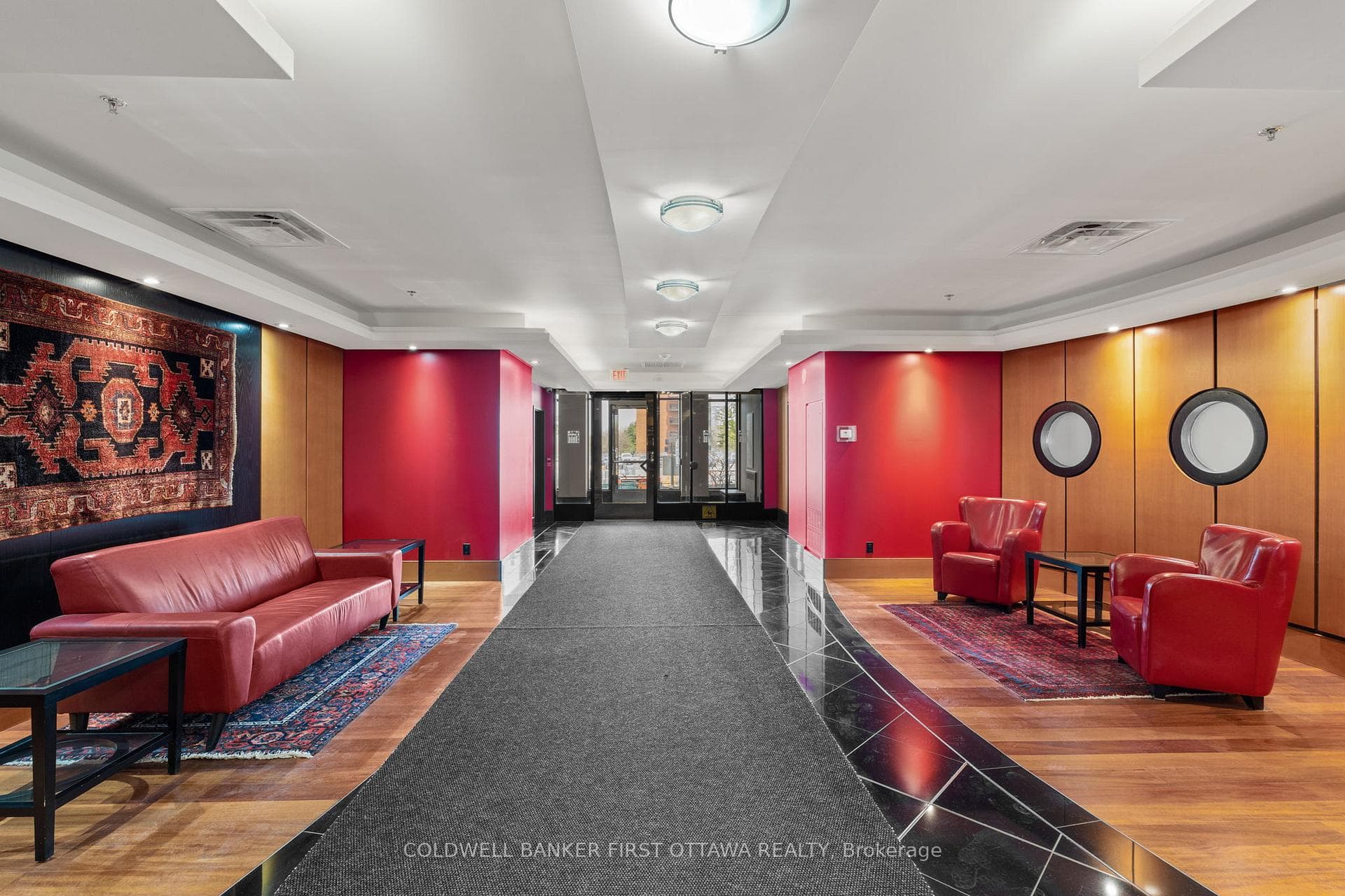 Building lobby area w/ access to elevator & stairs