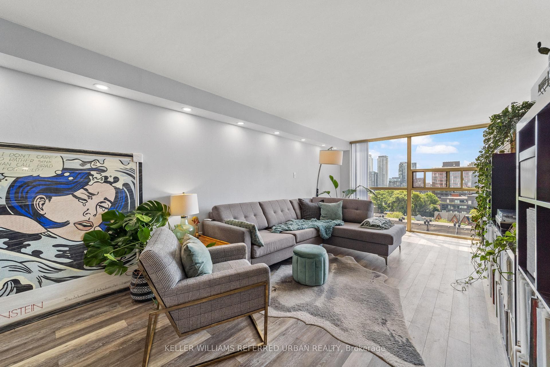 Open Concept Living Room and Den