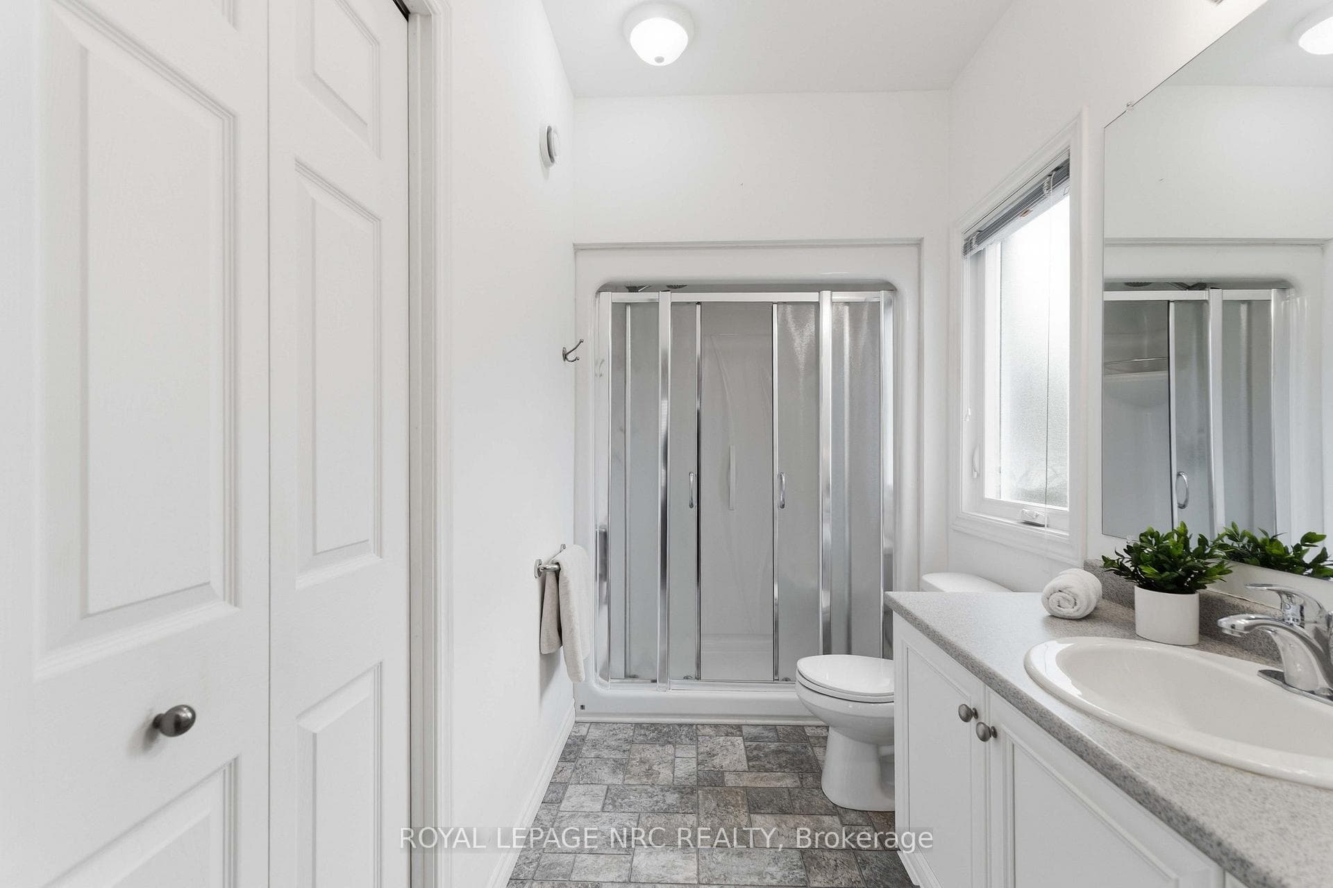 Primary Ensuite has Seated Shower and Linen Closet