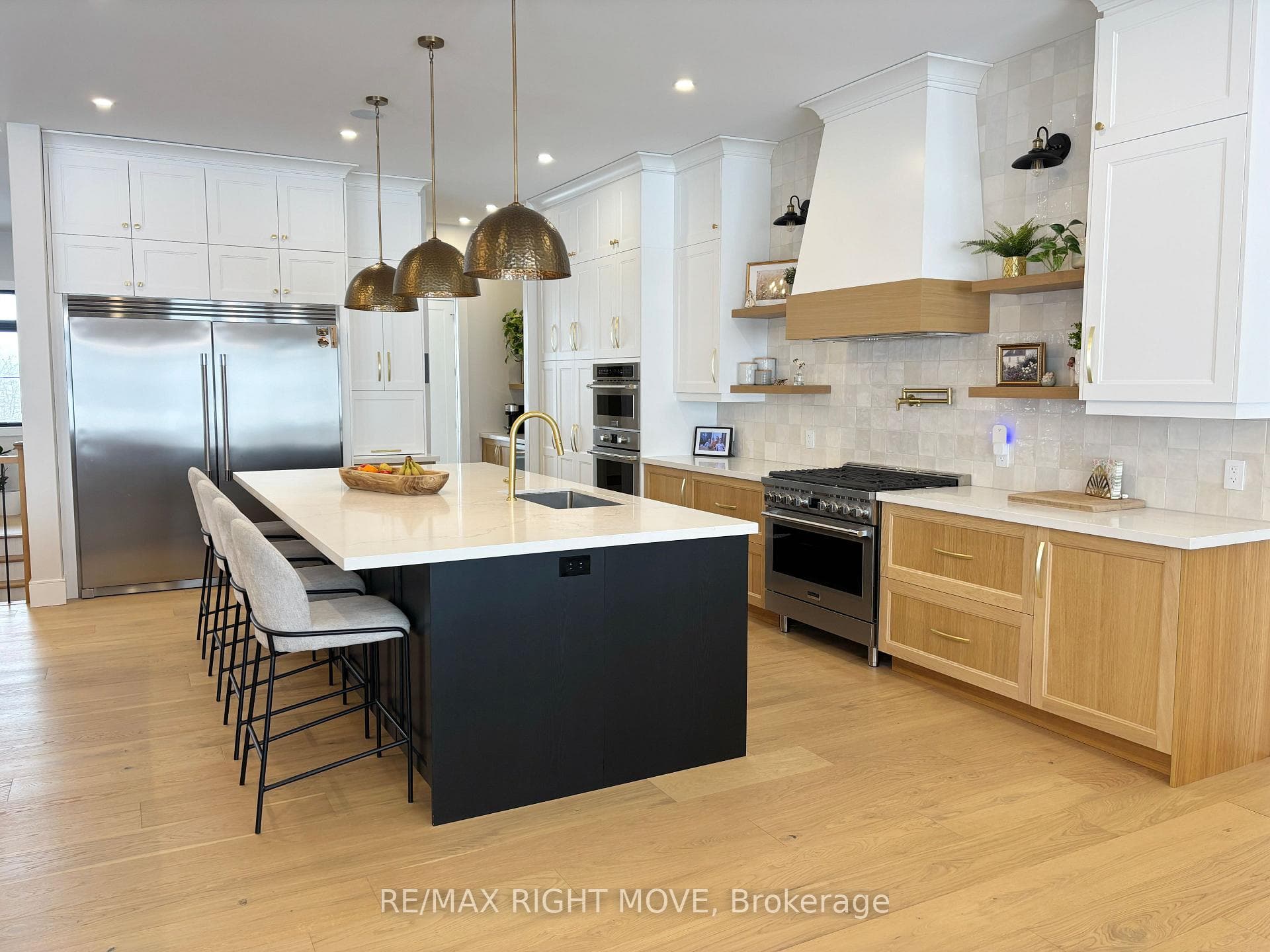 Gourmet Kitchen 36" stove + wall oven & microwave