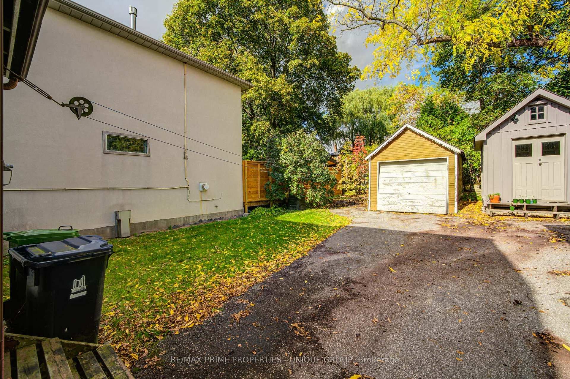 Detached garage near back of lot