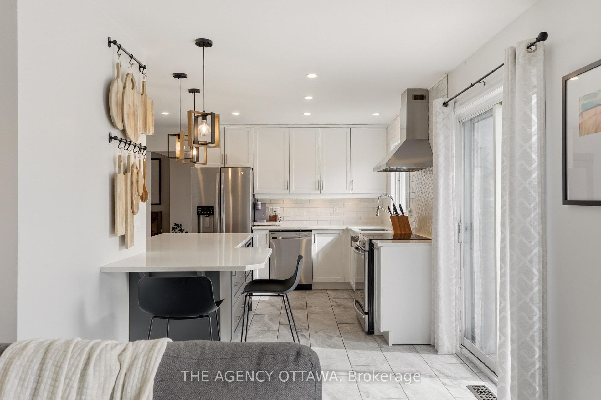 Open-concept kitchen & living