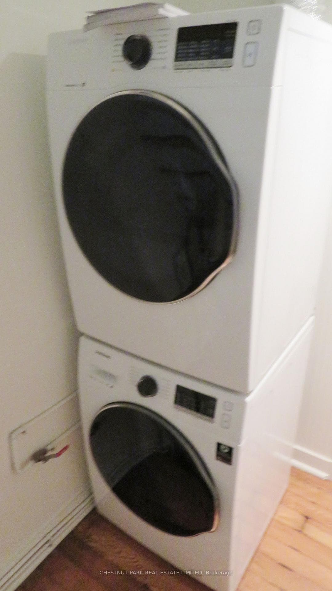 Stack clothes W/D only used by basement tenants.