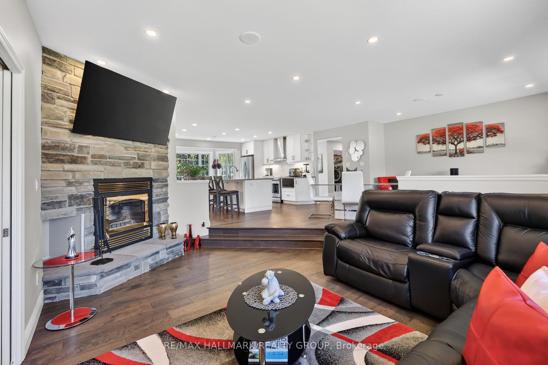 LIVING RM 17 x 12-4, WOOD BURNING FIREPLACE