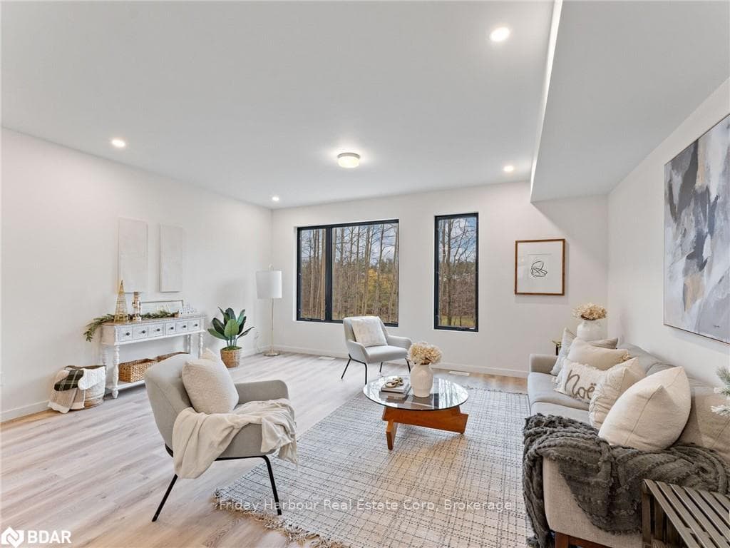Living room featuring light wood-type flooring