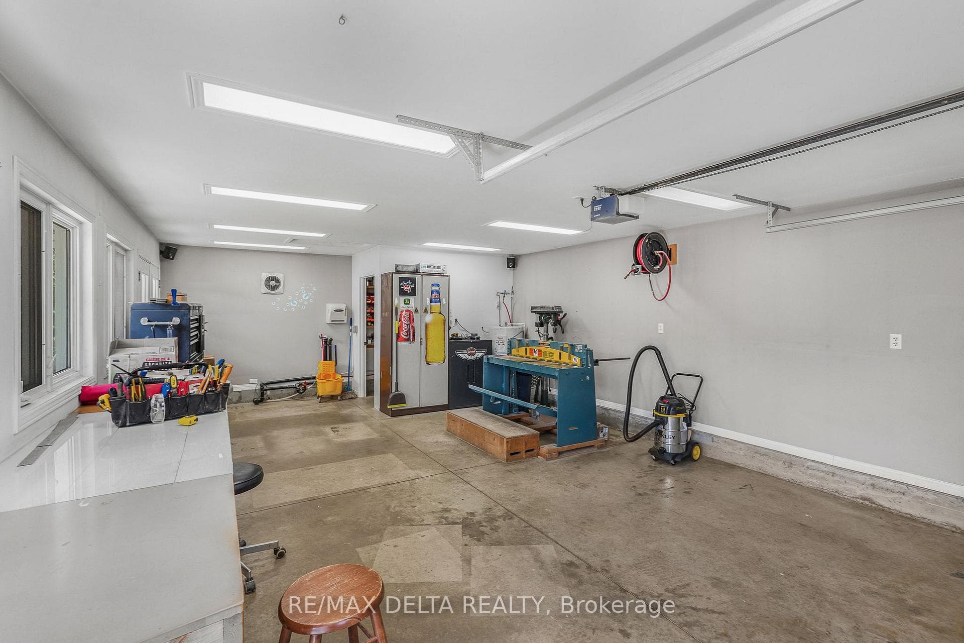 Insulated & drywalled with handy radiant heat.