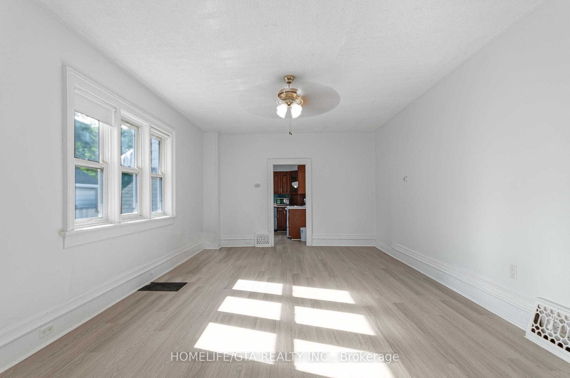 Large Living and Dining New Floor High Ceiling