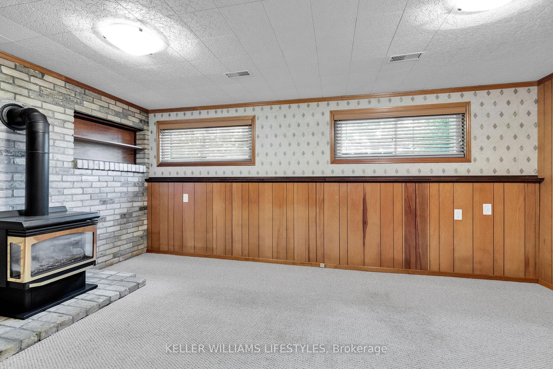 Family room with gas fireplace