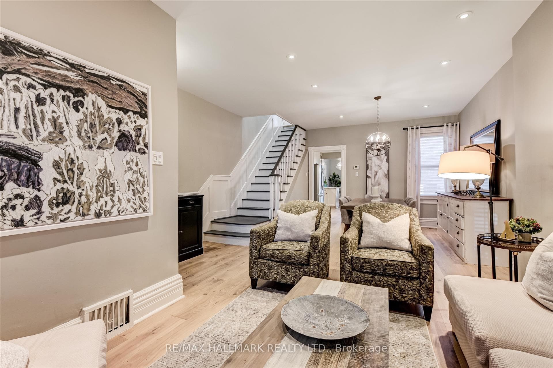 Bright open concept living/dining room.