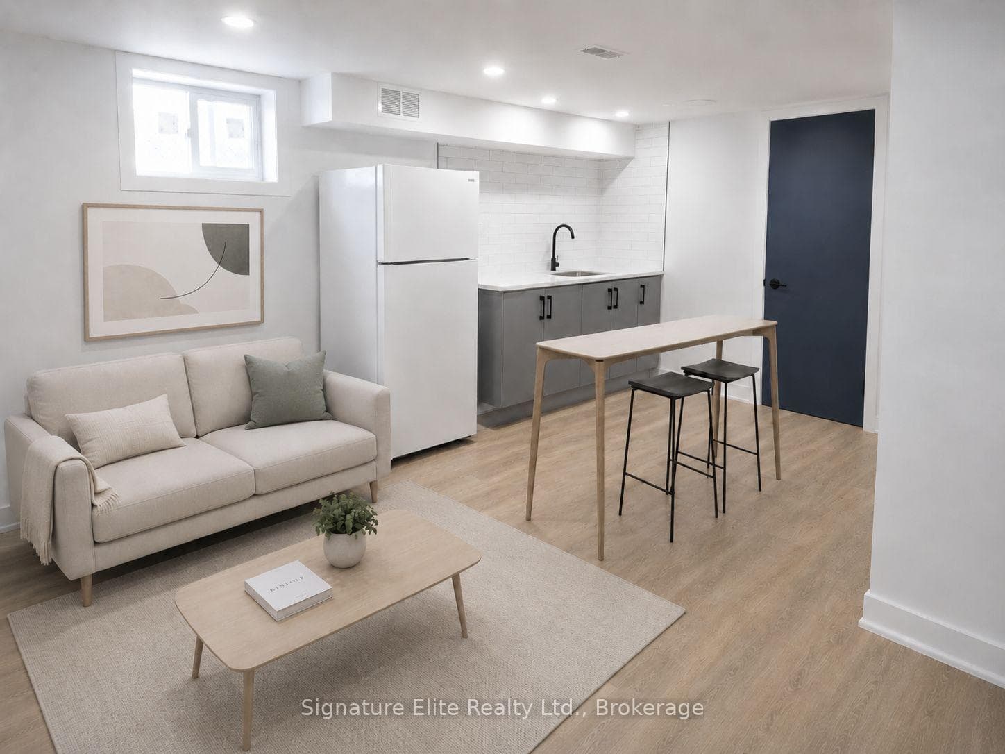 Basement with Kitchenette & Living Room