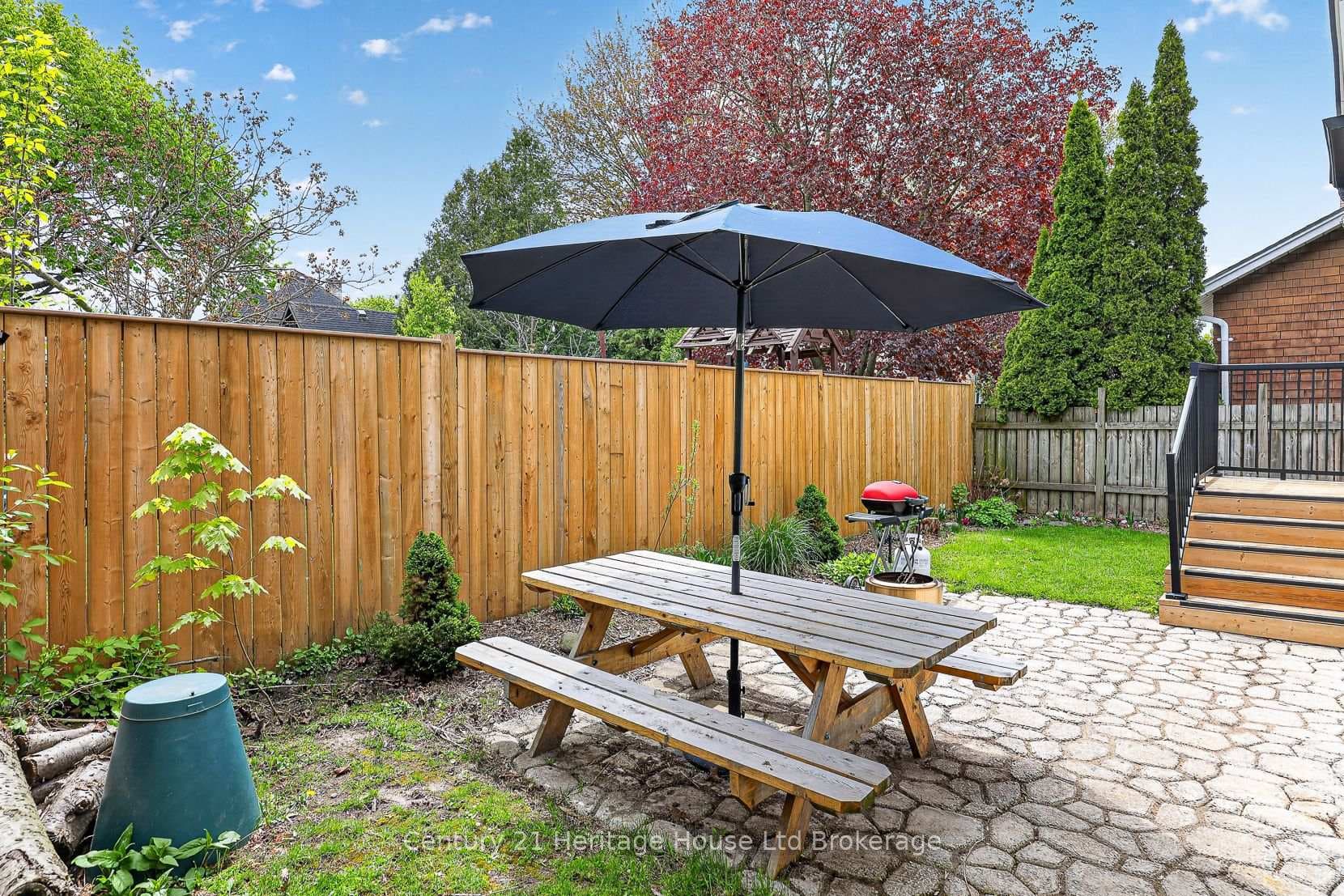Updated stone patio