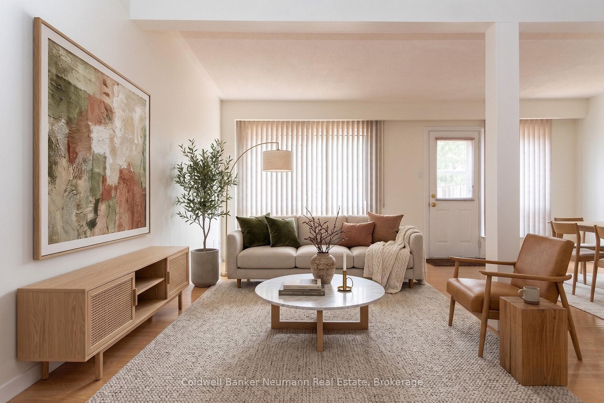 Virtually Staged living/dining room