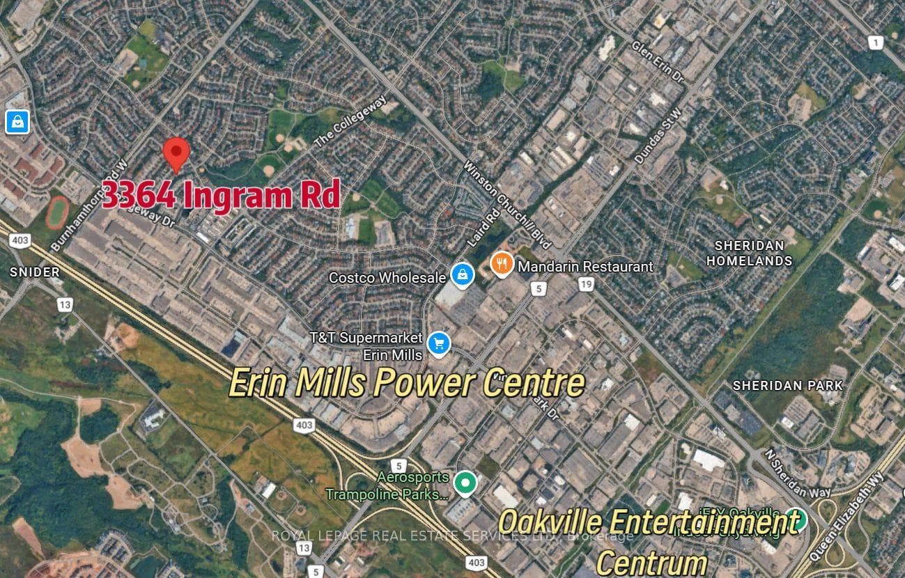 Close to Erin Mills Power Centre, Hwys & Much More