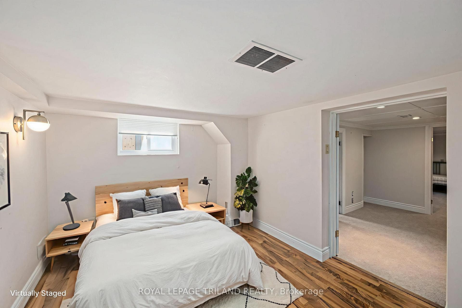Room is virtually staged.