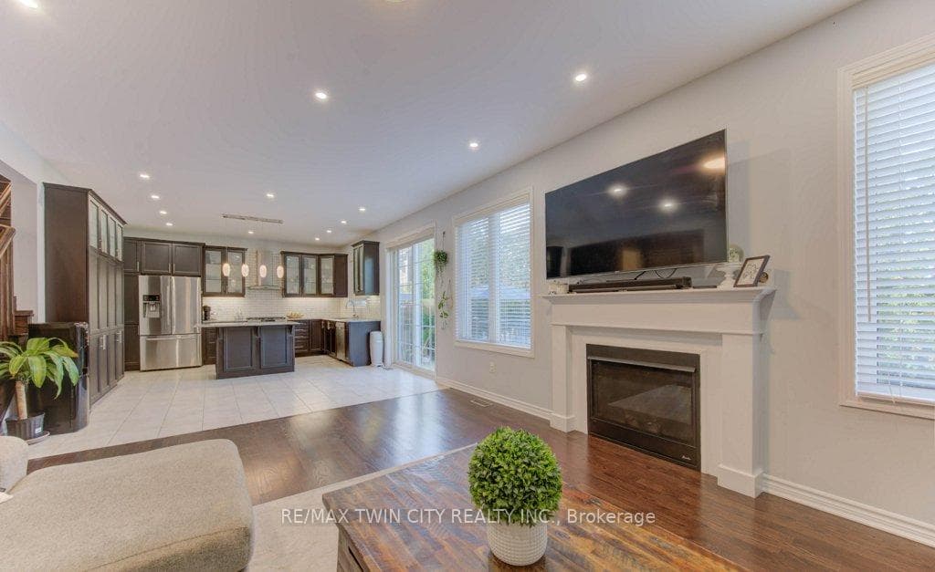 open concept floor plan with walk out to patio