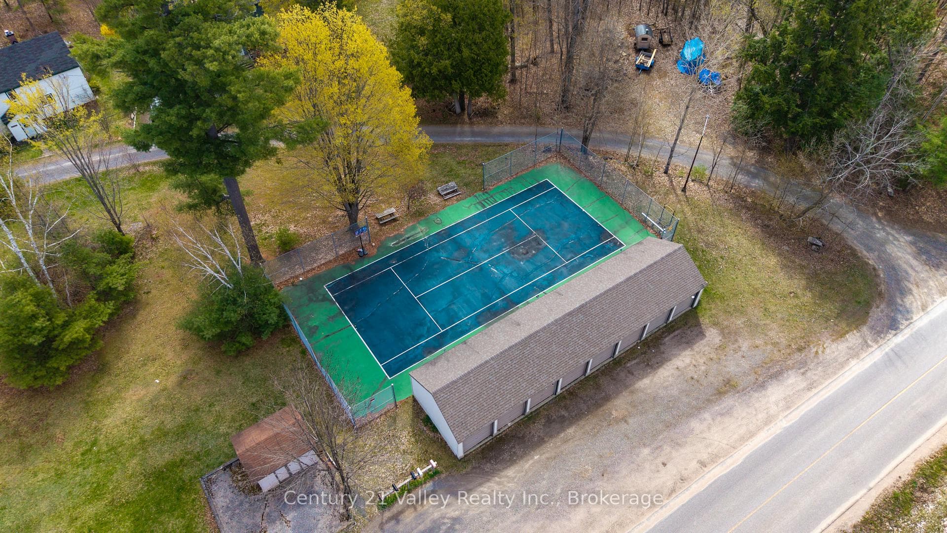 Garage and Tennis Court