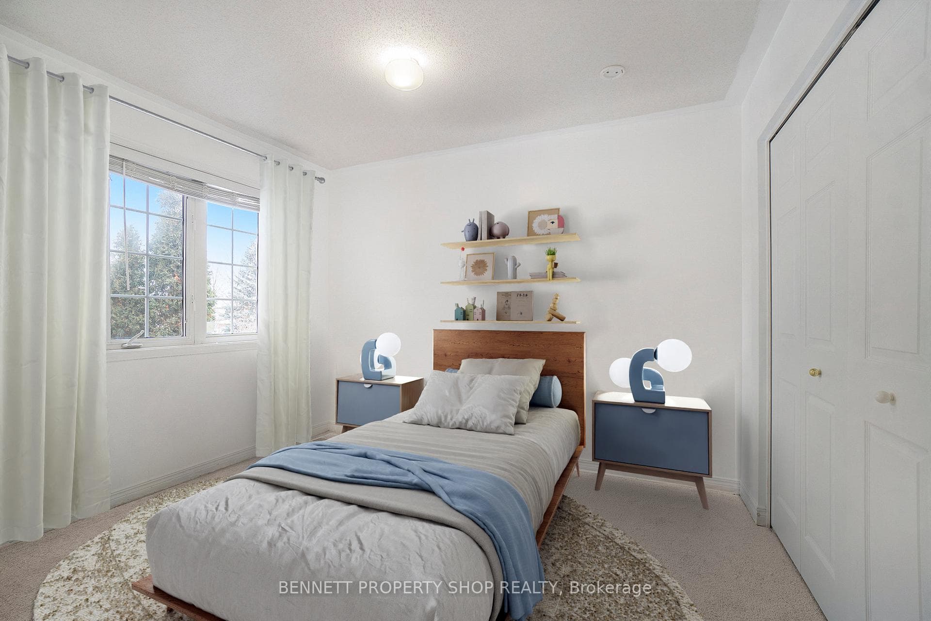 2nd level bedroom virtually staged